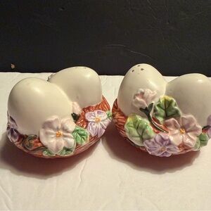 Ester Floral Eggs Salt and Pepper Ceramic Shakers